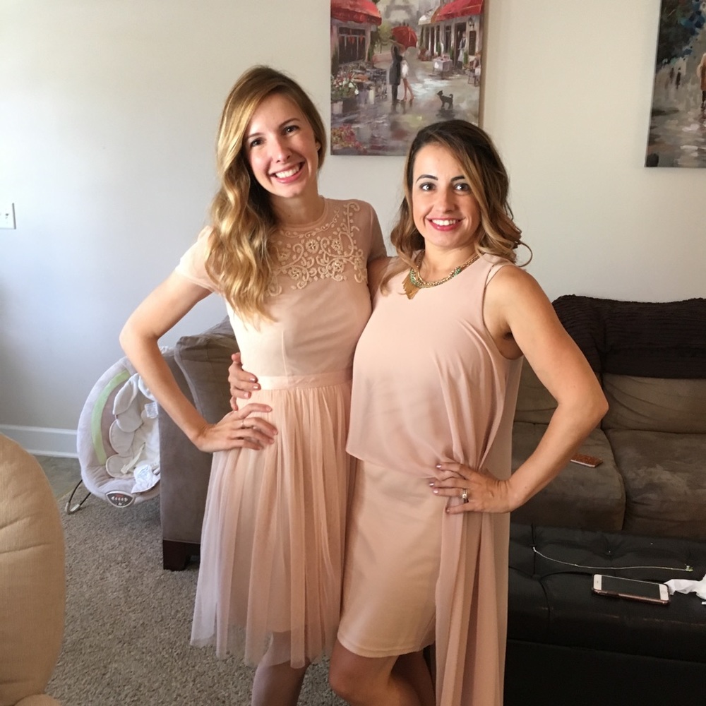 Worn once beautiful tulle and beaded dress